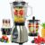 JANOLTY Standmixer Standmixer Mixer Smoothie Maker für Püree,Ice Crush,Shakes,VitaBoost, 1500,00 W, 2 Ebenen, Edelstahl,1,5L Glasaufsatz,Tragbare Tasse,Blender elektrisch