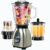 JANOLTY Standmixer Standmixer Mixer Smoothie Maker für Püree,Ice Crush,Shakes,VitaBoost, 600,00 W, 2 Ebenen, Edelstahl,1,5L Glasaufsatz,Tragbare Tasse,Blender elektrisch