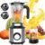 ibettertec Standmixer Standmixer Mixer Smoothie Maker für Püree,Ice Crush,Shakes,VitaBoost, 1500,00 W, 2 Ebenen, Edelstahl,1,5L Glasaufsatz,Tragbare Tasse,Blender elektrisch